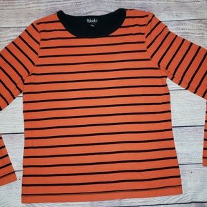 Rafaella womens black and orange striped sweater